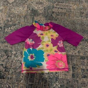 The Children's Place Floral Rashguard - Purple and Pink
